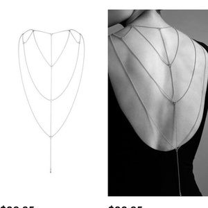 Gold Back Body Chain Valentine Hanging Necklace